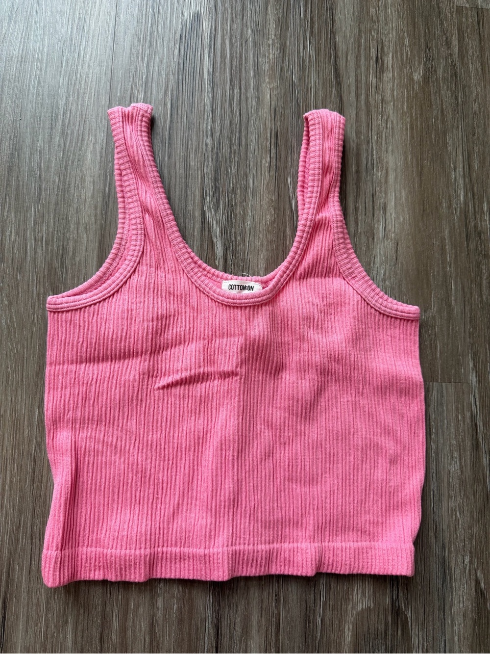Cotton On Pink Ribbed Tank Top